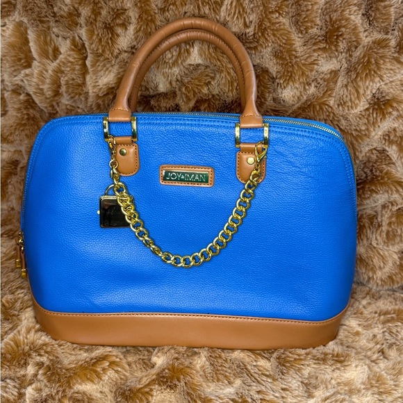 Joy & Iman Blue and Tan Handbag - Picture 1 of 16